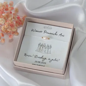Bransoletka z naturalną perłą na Wieczór Panieński | Personalizowany prezent dla Druhen Team Bride | Pamiątka Wieczoru Panieńskiego